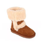 I.n.c. International Concepts Witty Faux Fur Boots Girls 11M Chestnut Pull On
