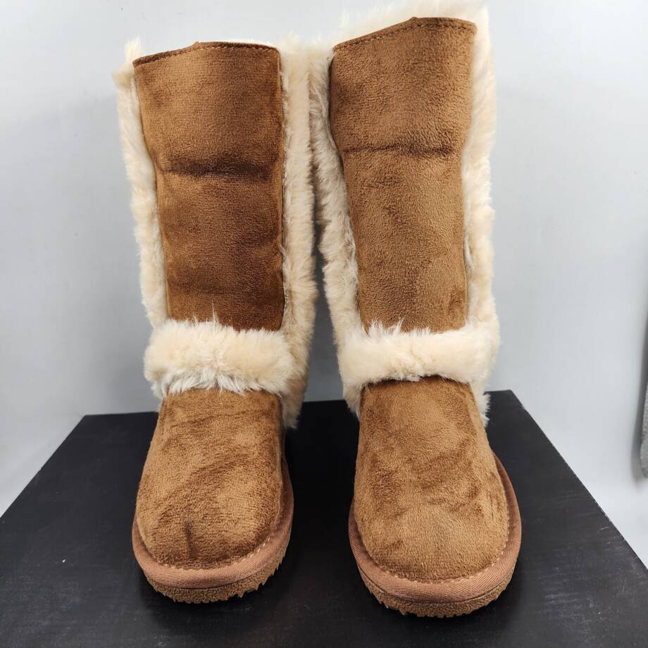 I.n.c. International Concepts Witty Faux Fur Boots Girls 11M Chestnut Pull On