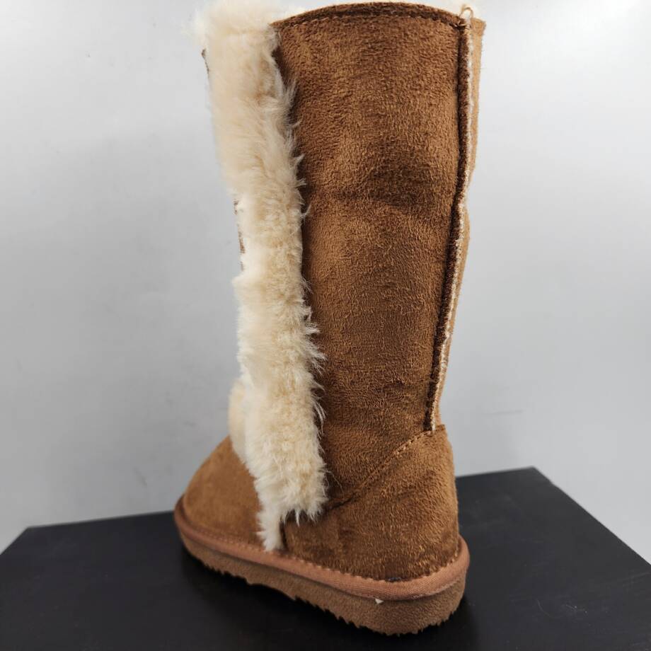 I.n.c. International Concepts Witty Faux Fur Boots Girls 11M Chestnut Pull On