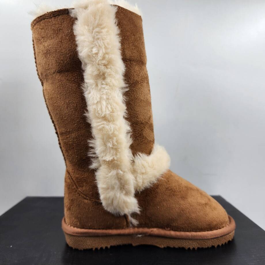 I.n.c. International Concepts Witty Faux Fur Boots Girls 11M Chestnut Pull On