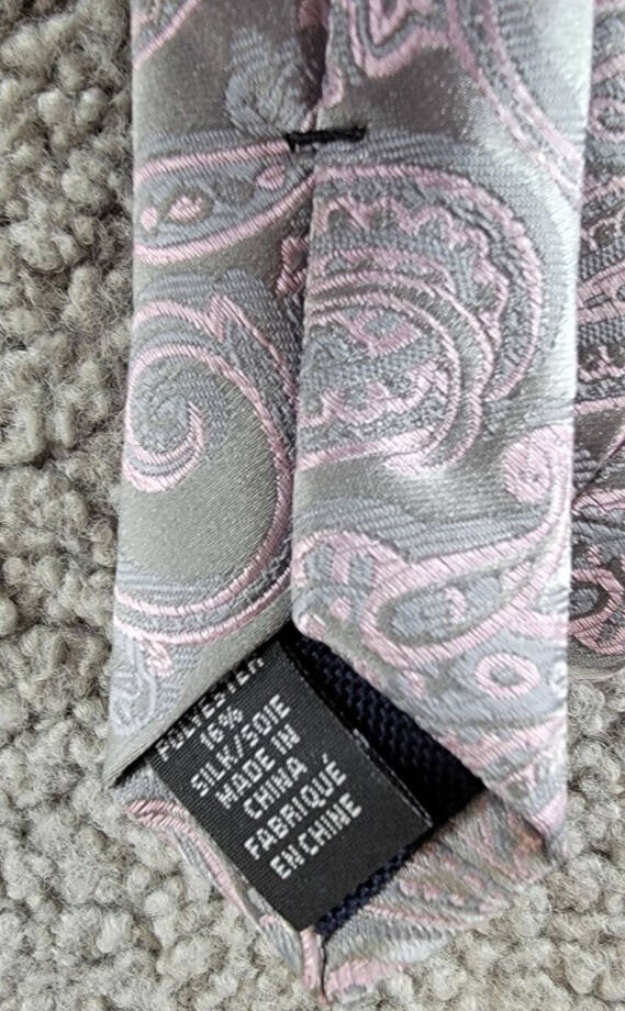 Michael Kors Kowal Paisley Tie Mens One Size Silver Classic Design Pointed