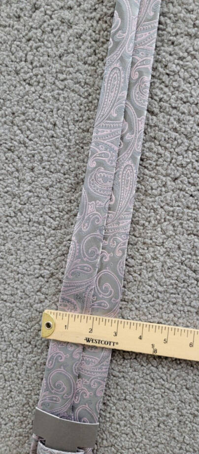 Michael Kors Kowal Paisley Tie Mens One Size Silver Classic Design Pointed