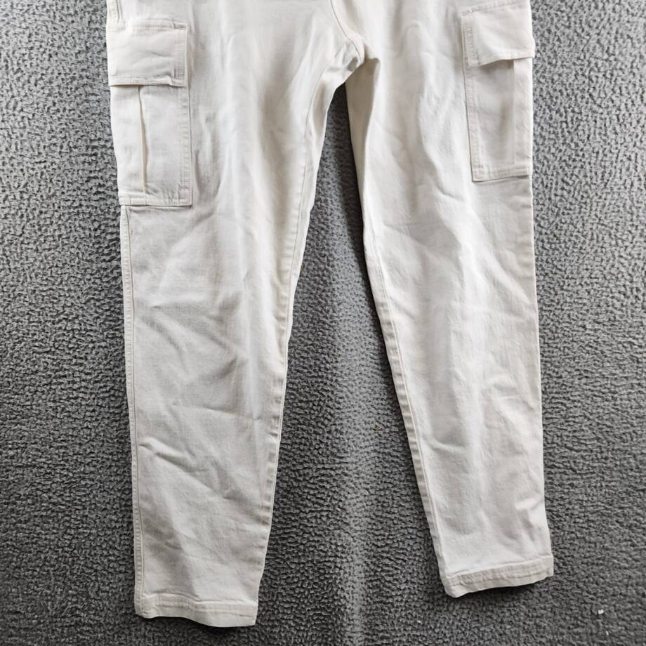 Rebecca Minkoff Stevie Relaxed Cargo Pants Women's 31 White Button Zip Closure