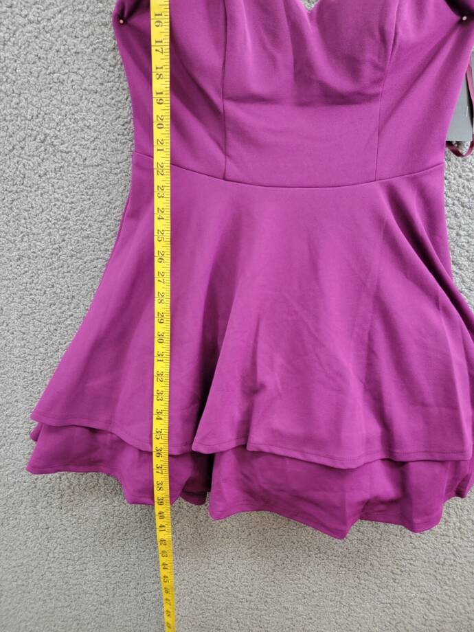 City Studio Sweetheart-Neckline Fit & Flare Dress Juniors 13/14 Orchid Back Zip