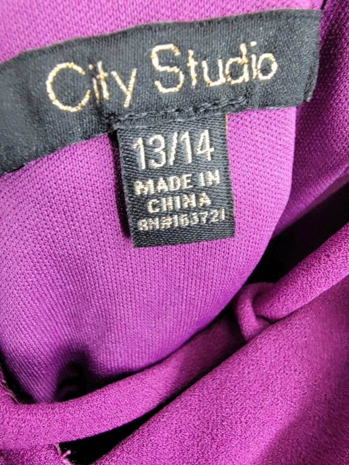 City Studio Sweetheart-Neckline Fit & Flare Dress Juniors 13/14 Orchid Back Zip
