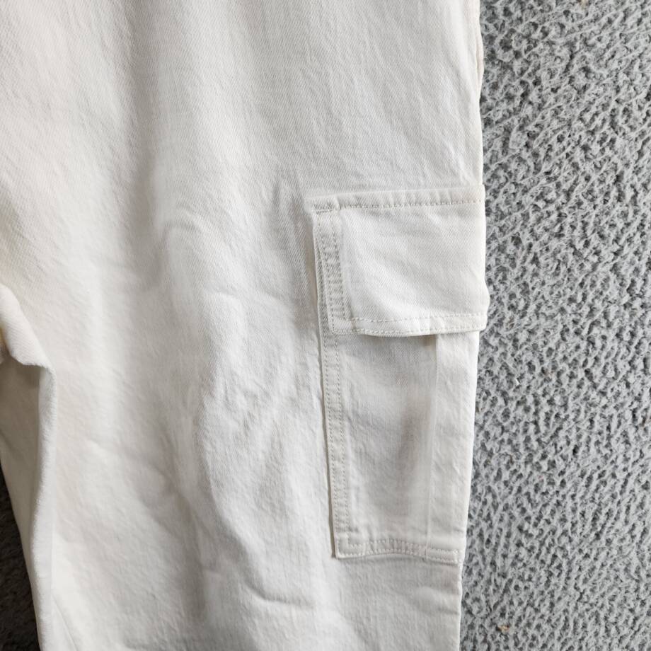 Rebecca Minkoff Stevie Relaxed Cargo Pants Women's 31 White Button Zip Closure