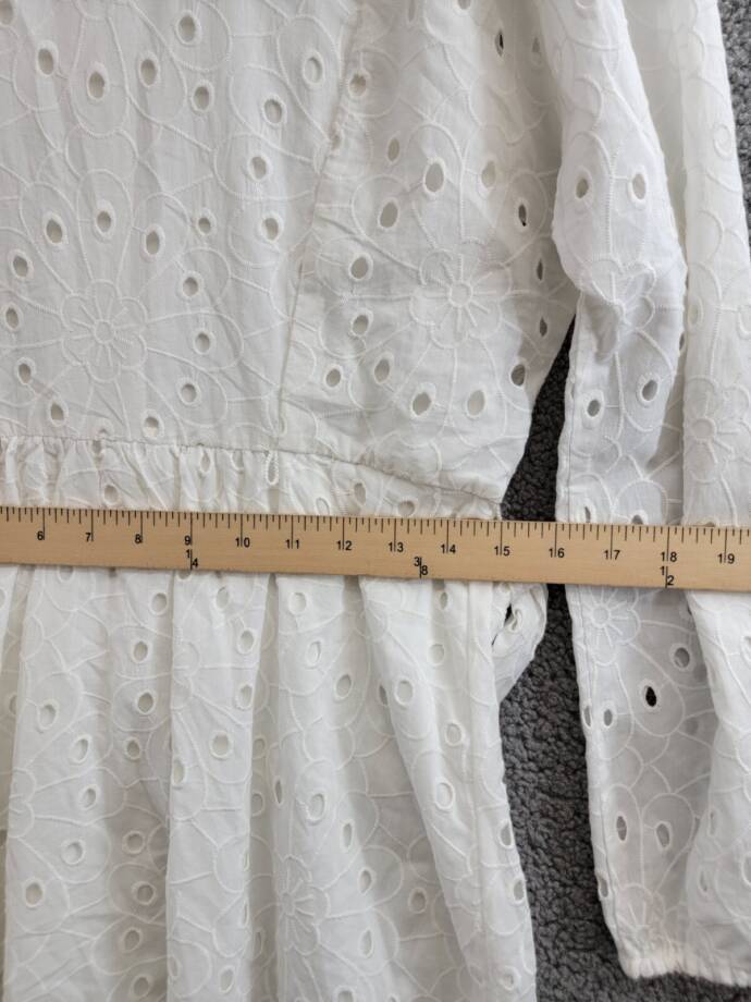London Times Scoop Neck A-Line Sash Tie Summer Dresses Women 8 White Zip Closure