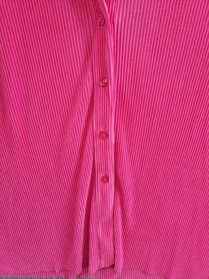 Bar III Petite Plisse-Knit Button-Up Shirt Women's PL Fuchsia Purple Collared