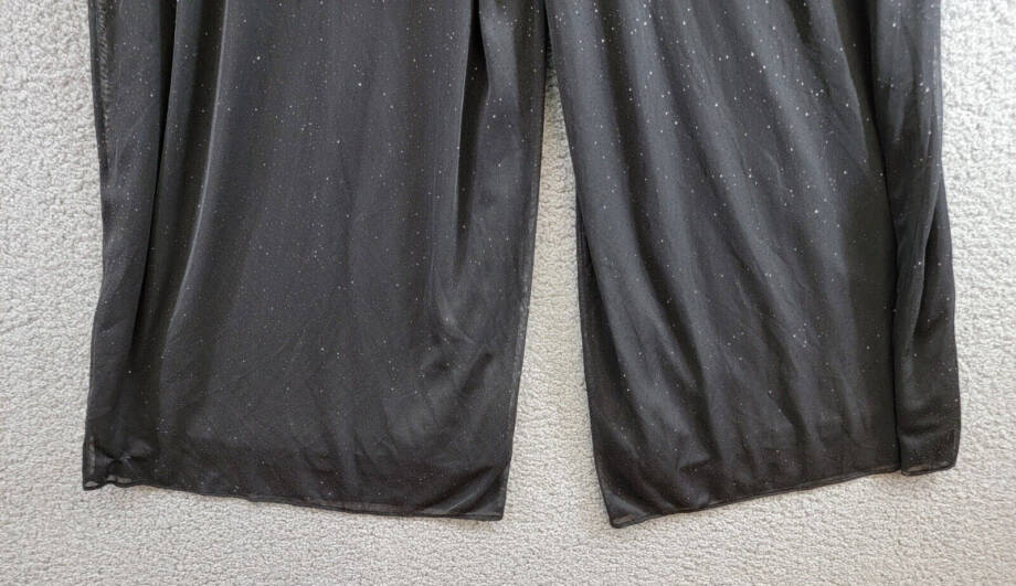 MSK Plus Size Mesh Sparkle Palazzo Pants Women's 2X Black Elastic Waist Pull On