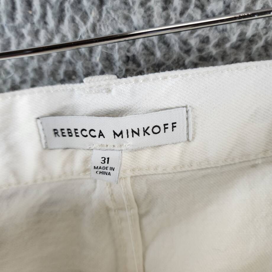 Rebecca Minkoff Stevie Relaxed Cargo Pants Women's 31 White Button Zip Closure