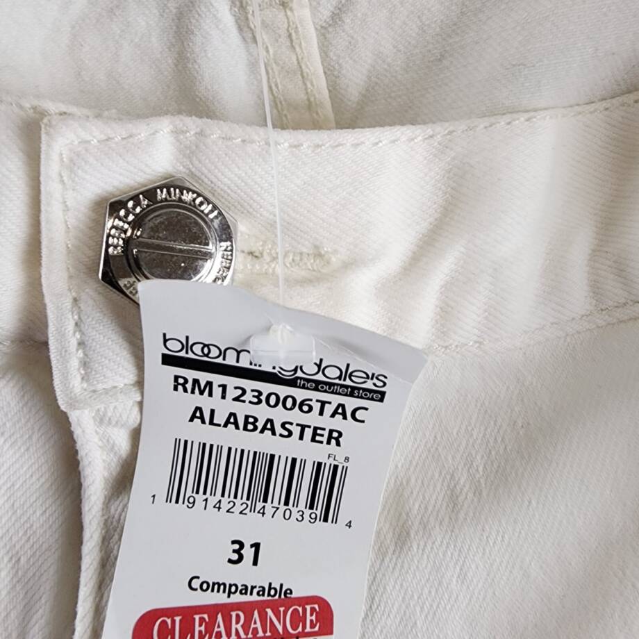 Rebecca Minkoff Stevie Relaxed Cargo Pants Women's 31 White Button Zip Closure