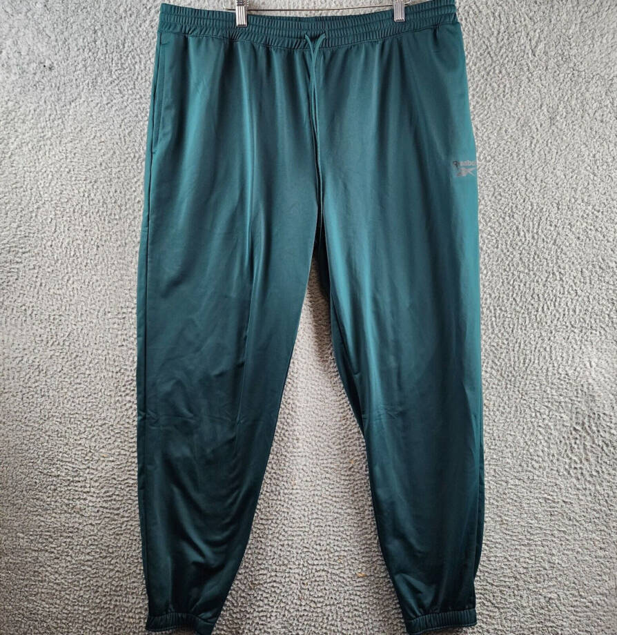 Reebok Regular-Fit Identity Vector Drawstring Track Pants Men's 2XL Green PullOn