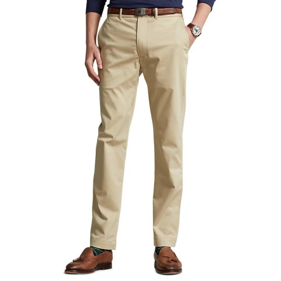 Polo Ralph Lauren Tailored Fit Performance Chino Pants Men's 40/32 Khaki Solid