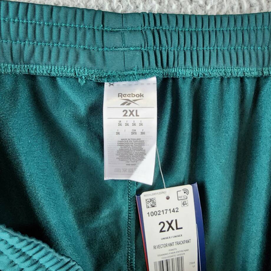 Reebok Regular-Fit Identity Vector Drawstring Track Pants Men's 2XL Green PullOn