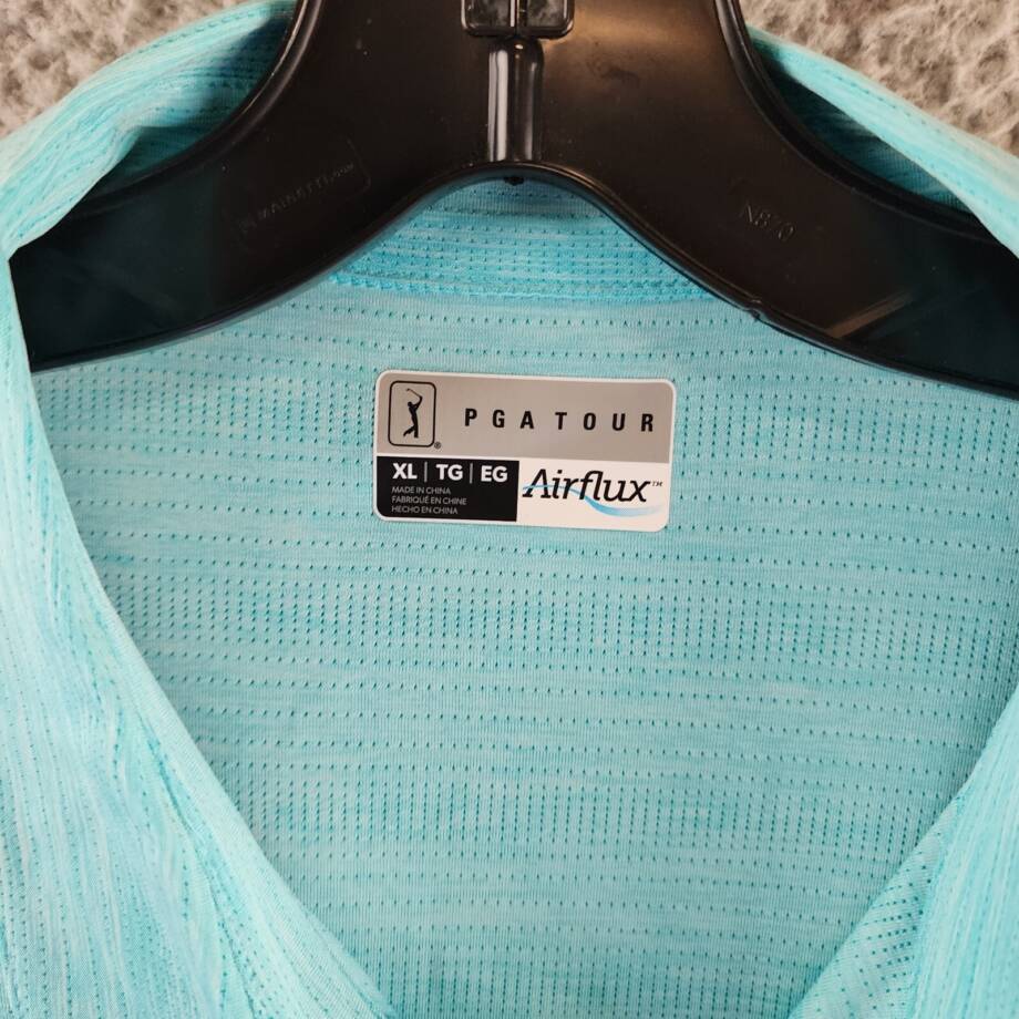 PGA TOUR Jasper Airflux Performance Polo Shirt Men's XL Med Bl Curacao Htr S/S
