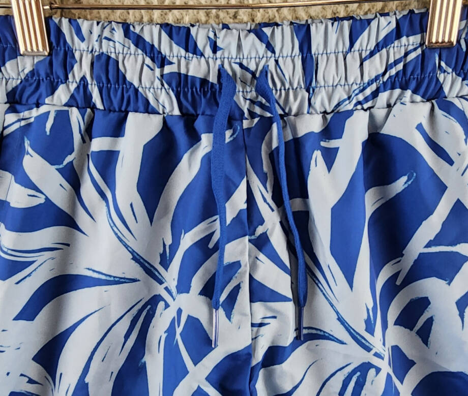 Puma ESS+Palm Resort Printed Shorts Mens S Cobalt Glaze Elastic Waist Drawstring
