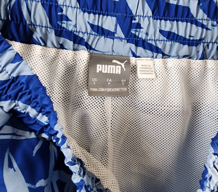 Puma ESS+Palm Resort Printed Shorts Mens S Cobalt Glaze Elastic Waist Drawstring
