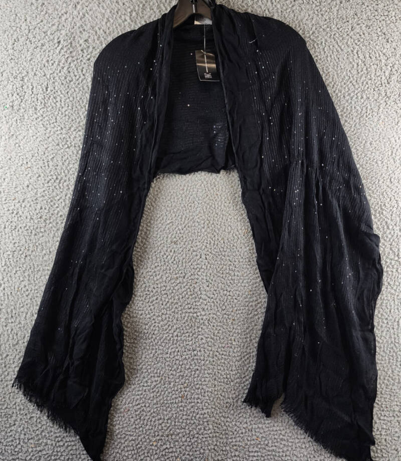 I.N.C. International Concepts Sequin Gauze Evening Wrap Women's One Size Black