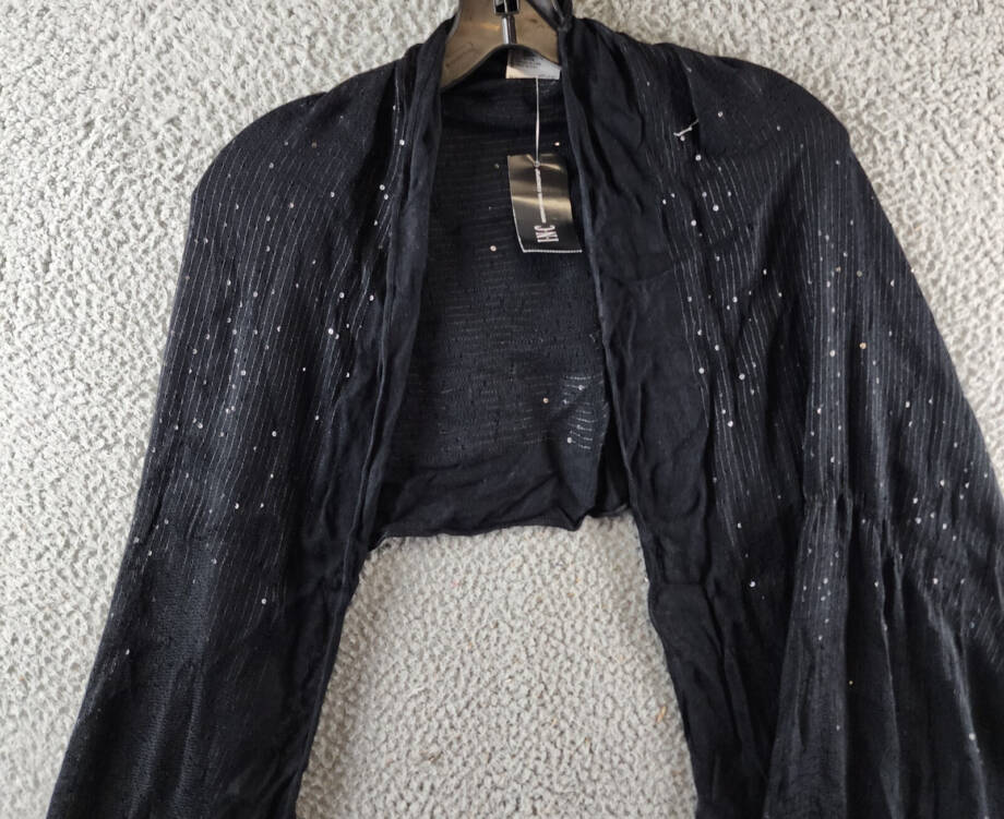 I.N.C. International Concepts Sequin Gauze Evening Wrap Women's One Size Black