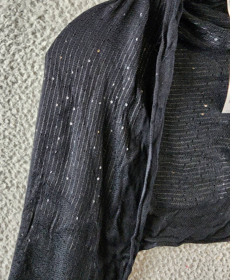 I.N.C. International Concepts Sequin Gauze Evening Wrap Women's One Size Black