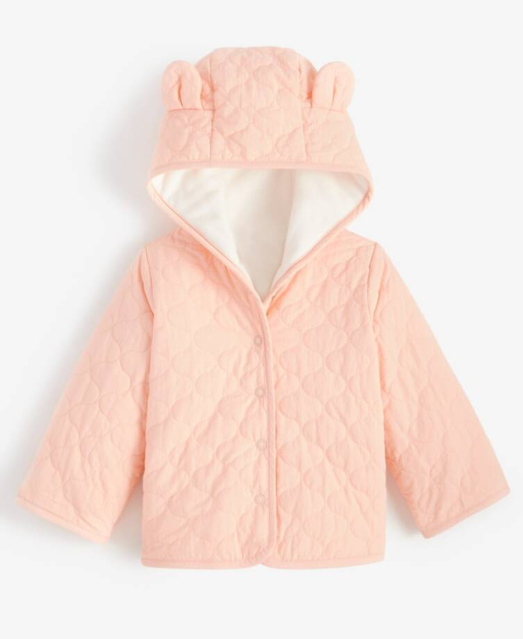 First Impressions Hooded Quilted Fleece-Lined Jacket Baby Girls 18M Satin Pink