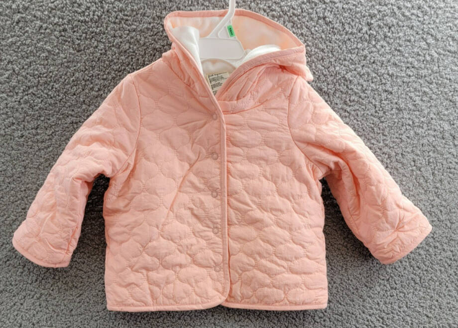 First Impressions Hooded Quilted Fleece-Lined Jacket Baby Girls 18M Satin Pink