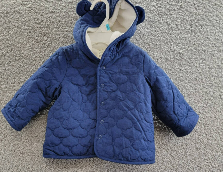 First Impressions Quilted Micro-Fleece-Lined Hooded Jacket Baby Boys 3-6M Navy
