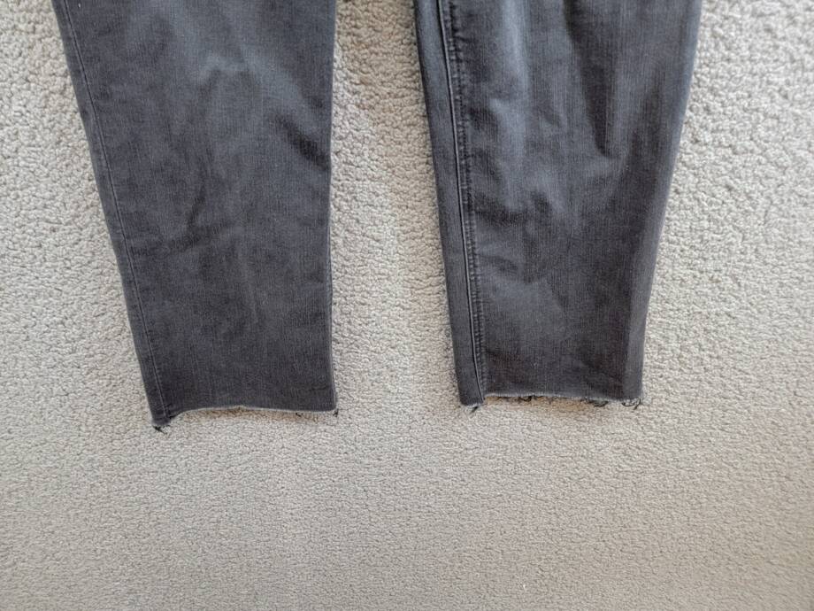 Paige Straight Leg Ankle Raw Hem Jeans Women's 24 Washed Black