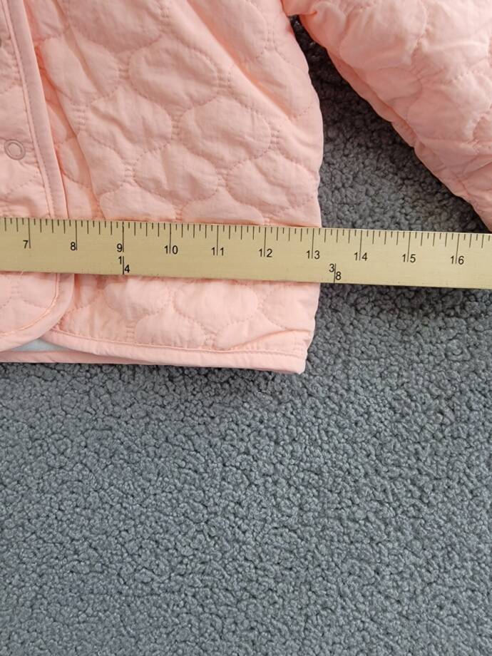 First Impressions Hooded Quilted Fleece-Lined Jacket Baby Girls 12M Satin Pink