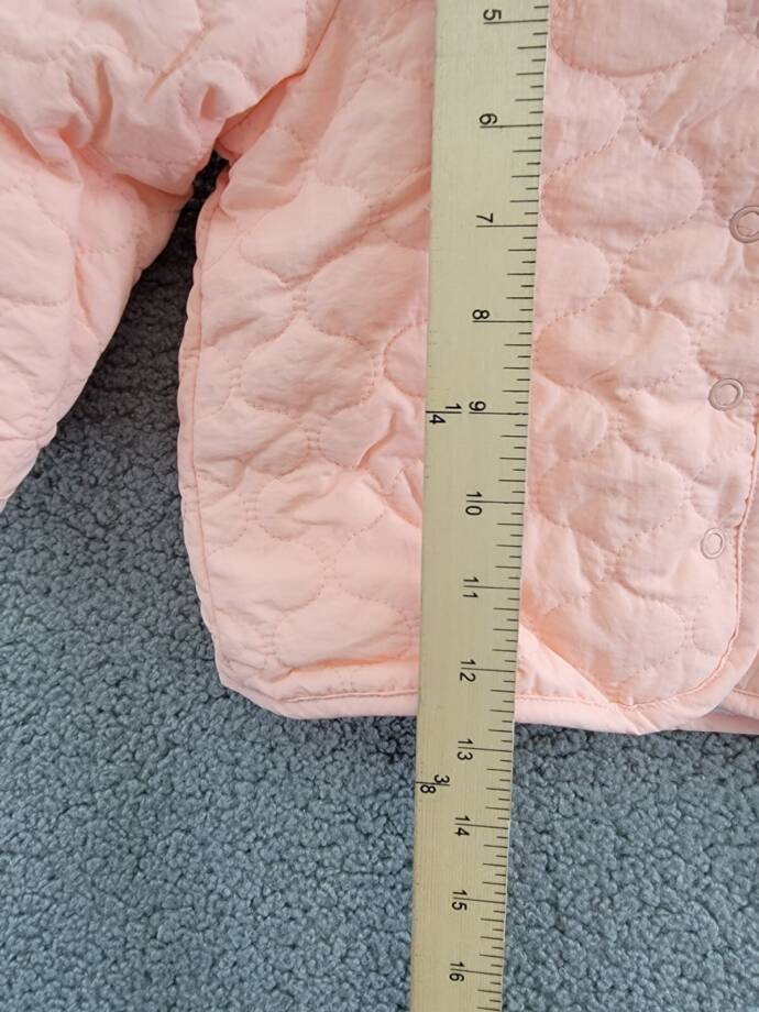First Impressions Hooded Quilted Fleece-Lined Jacket Baby Girls 12M Satin Pink