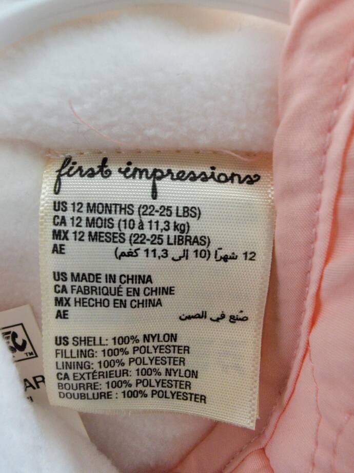 First Impressions Hooded Quilted Fleece-Lined Jacket Baby Girls 12M Satin Pink