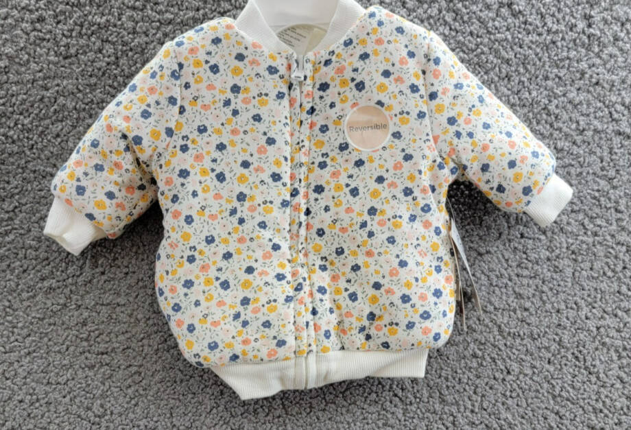 First Impressions Reversible Faux-Sherpa Jacket Baby Girls 0-3Mos Multi Full Zip