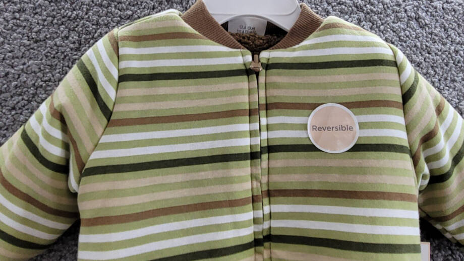 First Impressions Reversible Faux-Sherpa Striped Jacket Baby Boys 6-9M Fernwood