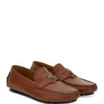 Versace Medusa Coin Slip On Penny Drivers Men's 41/8 US Dark Toffee Moc Toe