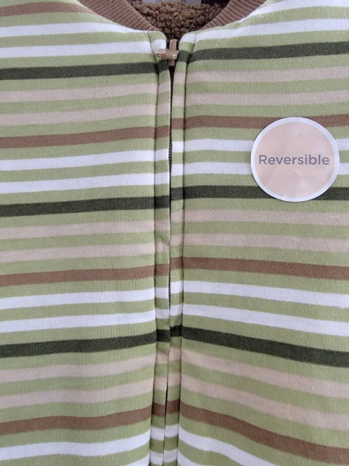 First Impressions Reversible Faux-Sherpa Striped Jacket Baby Boys 6-9M Fernwood