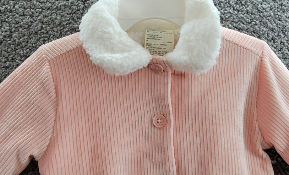 First Impressions Faux-Sherpa-Collar Knit Corduroy Jacket Baby Girls 3-6M Pink