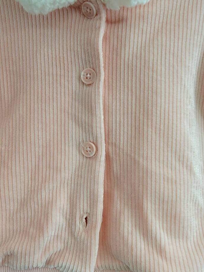 First Impressions Faux-Sherpa-Collar Knit Corduroy Jacket Baby Girls 3-6M Pink