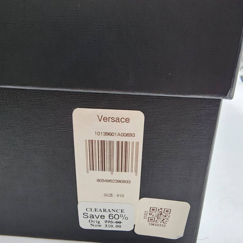 Versace Medusa Coin Slip On Penny Drivers Men's 41/8 US Dark Toffee Moc Toe