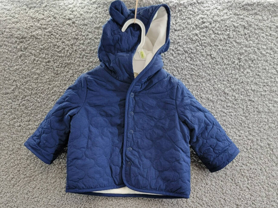First Impressions Quilted Micro-Fleece-Lined Hooded Jacket Baby Boys 0-3M Navy