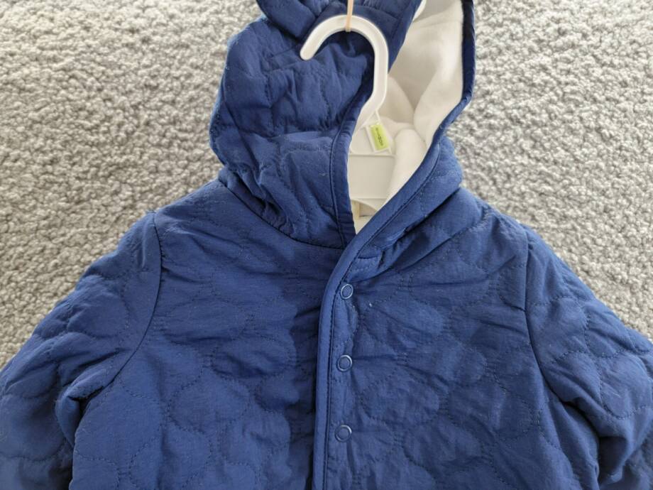 First Impressions Quilted Micro-Fleece-Lined Hooded Jacket Baby Boys 0-3M Navy