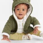First Impressions Quilted Micro-Fleece-Lined Hooded Jacket Baby Boys 6-9M Pine