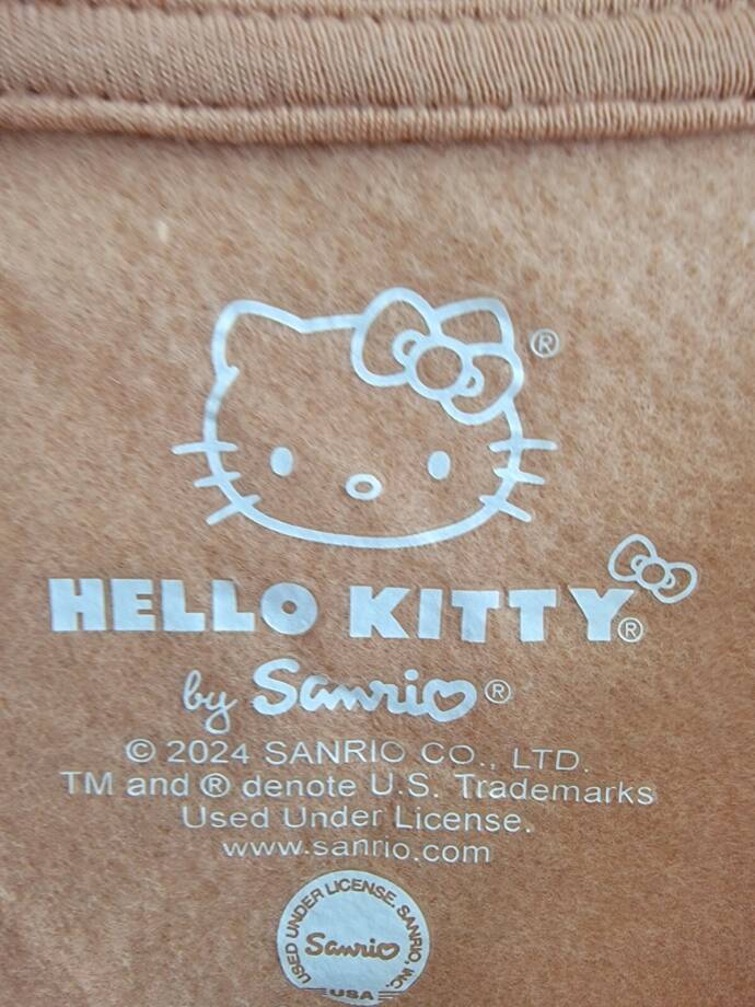 Hello Kitty Long Sleeve Ruffle Sweatshirt Little Girls 5 Brown Multi Crew Neck