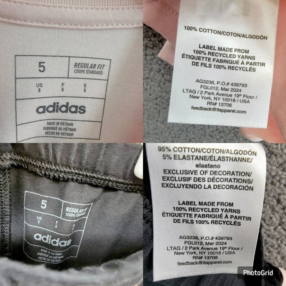 adidas Long-Sleeve T-Shirt & Flare Pants Set Little Girls 5 Pink/Black Pullover