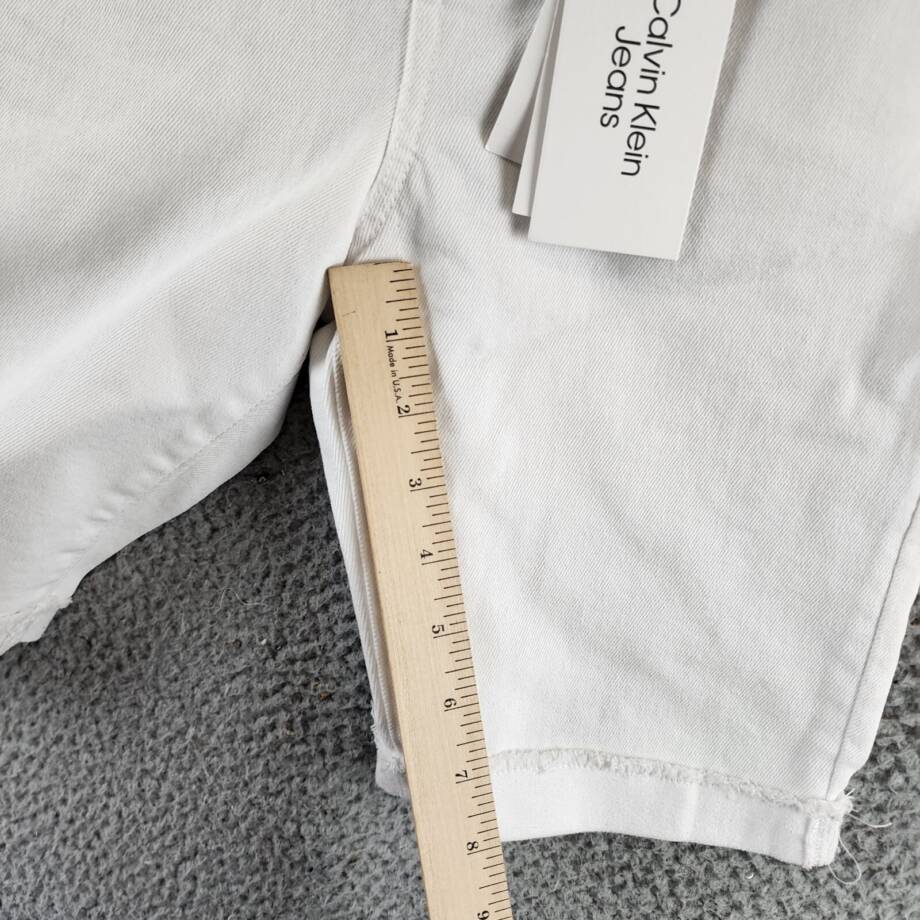 Calvin Klein Skinny Denim Bermuda Shorts Big Girls 16 Whiteout Solid Zip/Button