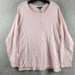 MK Metric Knits Linen Blend Sweater Women's XL Cool Pink Long Sleeve Pullover