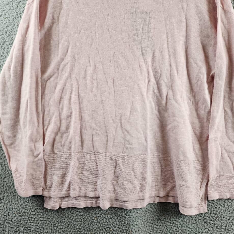 MK Metric Knits Linen Blend Sweater Women's XL Cool Pink Long Sleeve Pullover