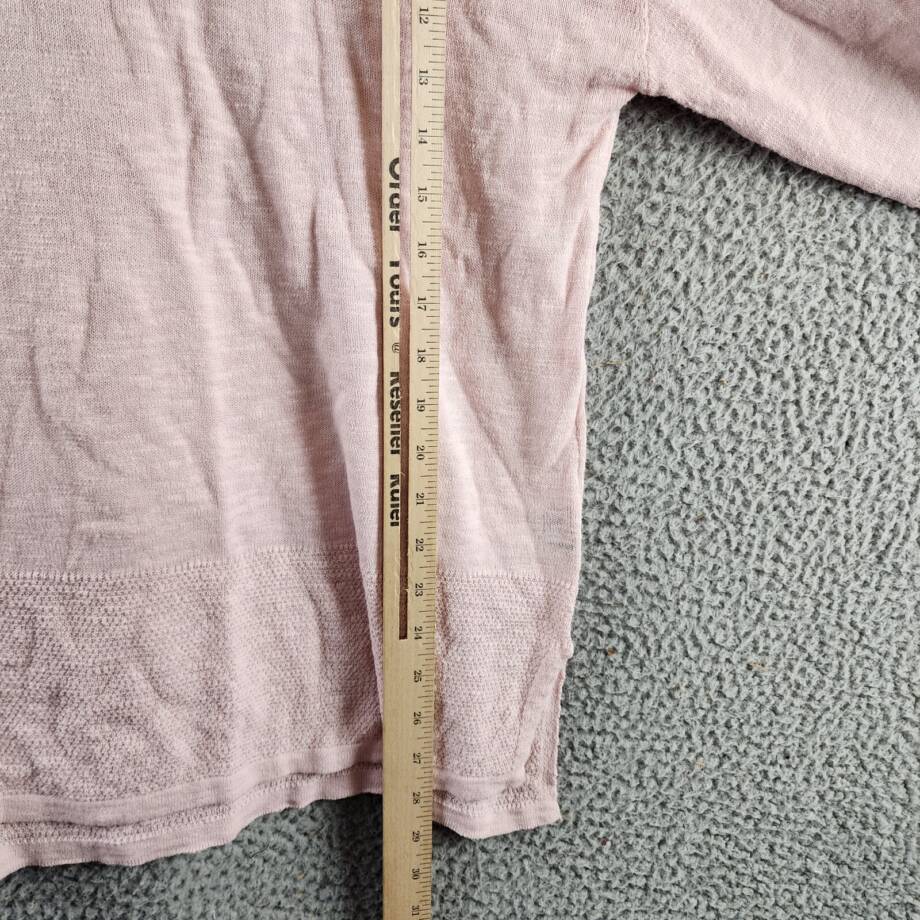 MK Metric Knits Linen Blend Sweater Women's XL Cool Pink Long Sleeve Pullover