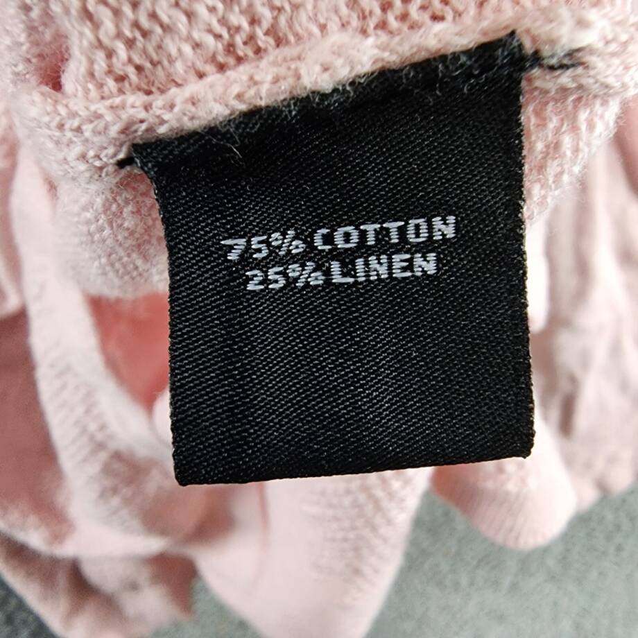 MK Metric Knits Linen Blend Sweater Women's XL Cool Pink Long Sleeve Pullover