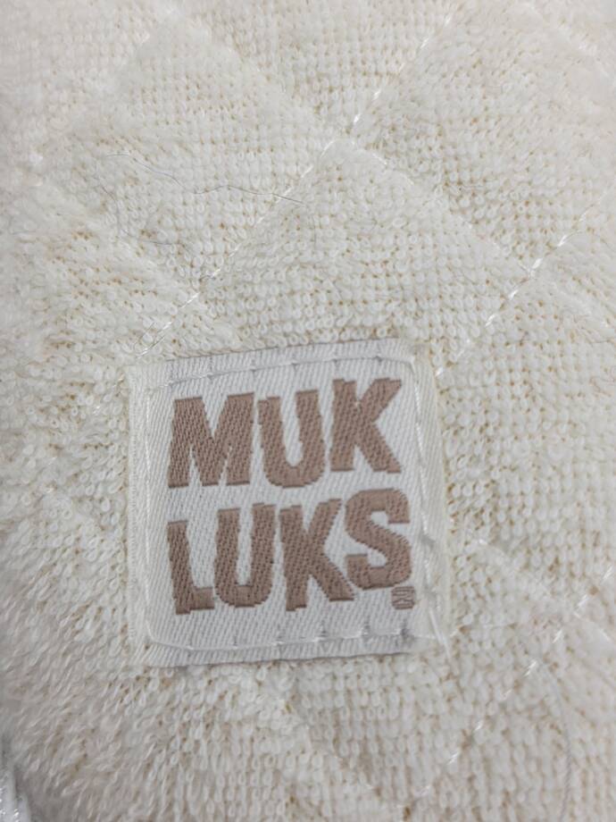 MUK LUKS Sariah Slide Slippers Women's L 9/10 Snow White Open Toe Slip On