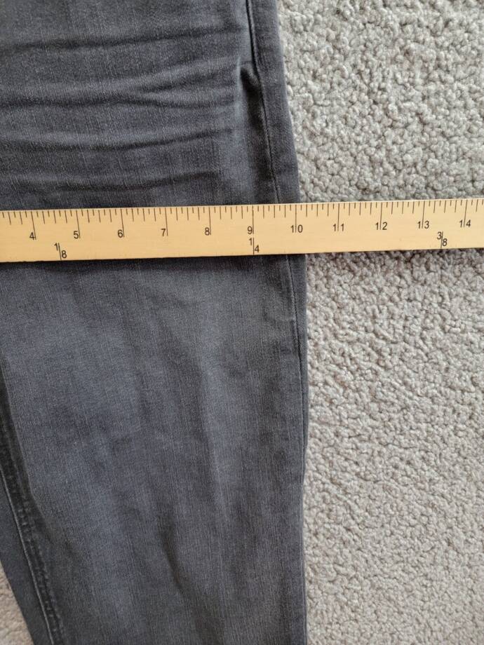 Paige Straight Leg Ankle Raw Hem Jeans Women's 24 Washed Black